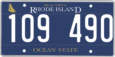 RI license plate 109490