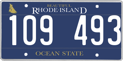 RI license plate 109493