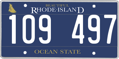 RI license plate 109497