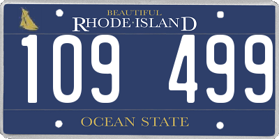 RI license plate 109499