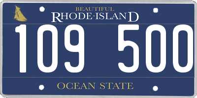 RI license plate 109500