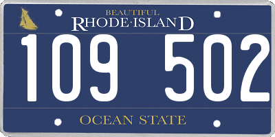 RI license plate 109502