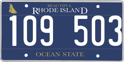 RI license plate 109503