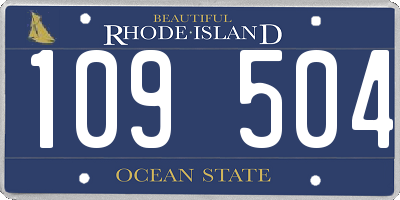 RI license plate 109504