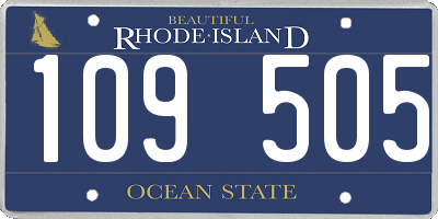RI license plate 109505