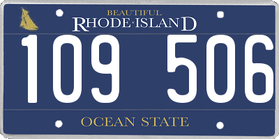 RI license plate 109506