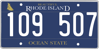 RI license plate 109507