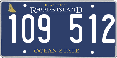RI license plate 109512