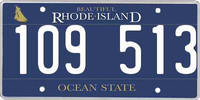 RI license plate 109513
