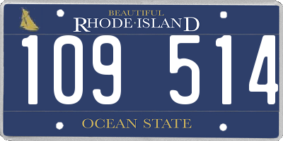 RI license plate 109514