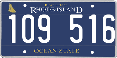 RI license plate 109516