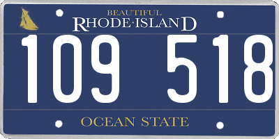 RI license plate 109518