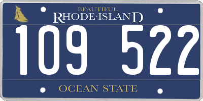 RI license plate 109522