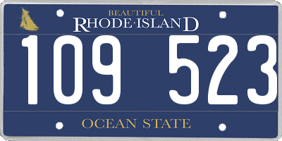 RI license plate 109523