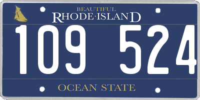 RI license plate 109524