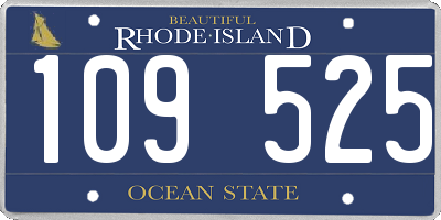 RI license plate 109525