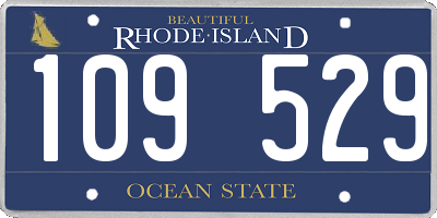 RI license plate 109529