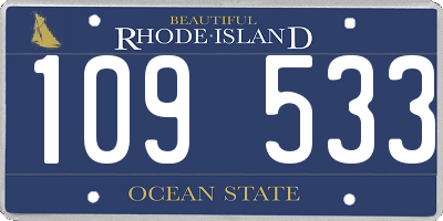 RI license plate 109533