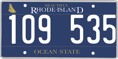 RI license plate 109535