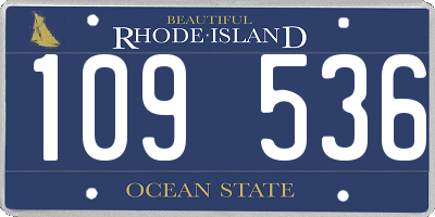 RI license plate 109536