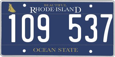 RI license plate 109537