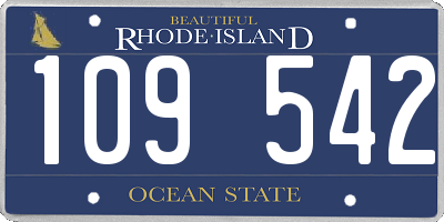 RI license plate 109542