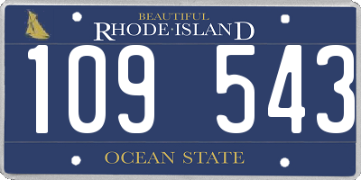 RI license plate 109543