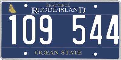 RI license plate 109544