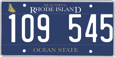 RI license plate 109545