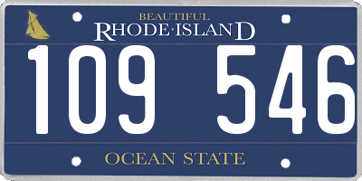 RI license plate 109546