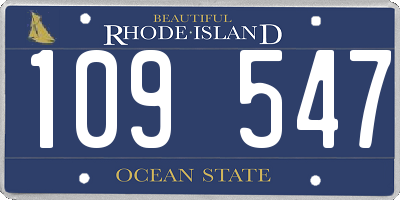 RI license plate 109547