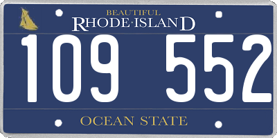 RI license plate 109552