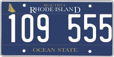 RI license plate 109555
