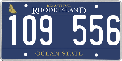RI license plate 109556