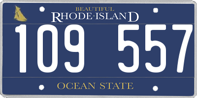 RI license plate 109557