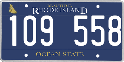 RI license plate 109558