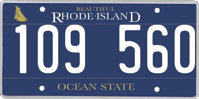 RI license plate 109560