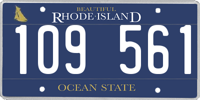 RI license plate 109561