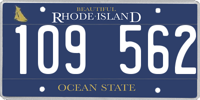 RI license plate 109562