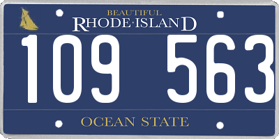 RI license plate 109563