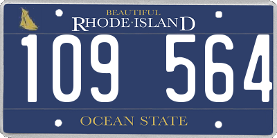 RI license plate 109564