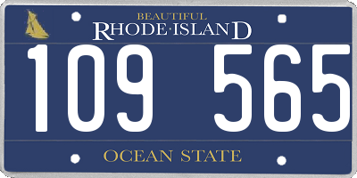 RI license plate 109565