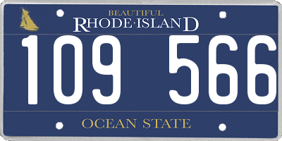 RI license plate 109566