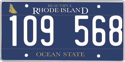 RI license plate 109568