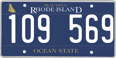RI license plate 109569
