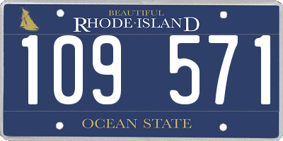 RI license plate 109571