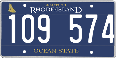 RI license plate 109574