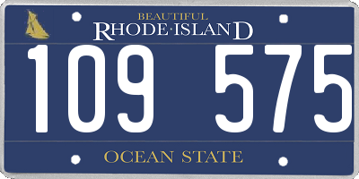 RI license plate 109575
