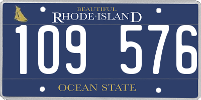 RI license plate 109576