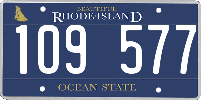 RI license plate 109577